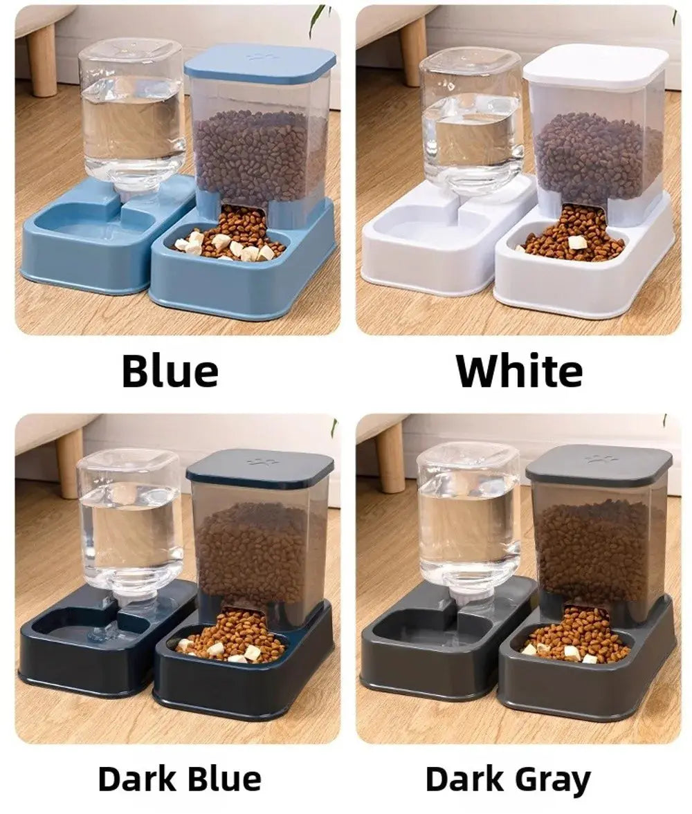 1.2L/1.5L Pet Automatic Feeder Plastic Large Capacity Cat Dog Water Dispenser Feeder Set 3 Colors 2 Styles luxecrown.co.uk