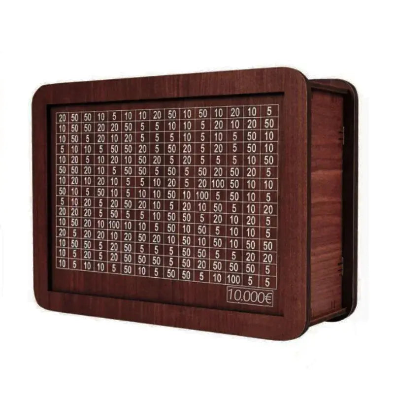 1000/2000/3000/5000/10000 Euro Money Box Wooden Piggy Bank Money Vault Savings Box Challenge Cash Storage Case Streetsharks