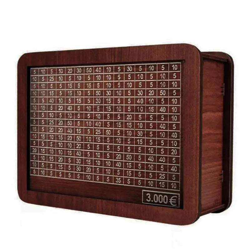 1000/2000/3000/5000/10000 Euro Money Box Wooden Piggy Bank Money Vault Savings Box Challenge Cash Storage Case Streetsharks