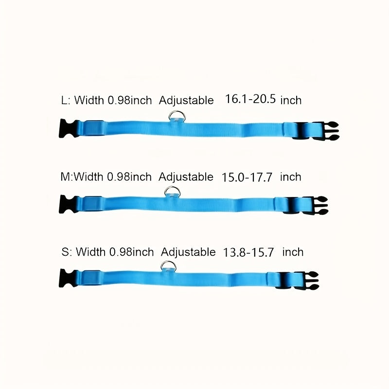 Pet Dogs Adjustable Luminous Collar For Night Safety - Striped Glow-in-the-Dark Collar For Night Walking Streetsharks