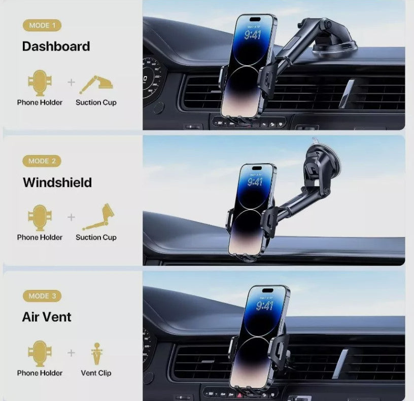 In Car Phone Universal Holder 360 Rotatable Car Mobile Phone Suction Mount