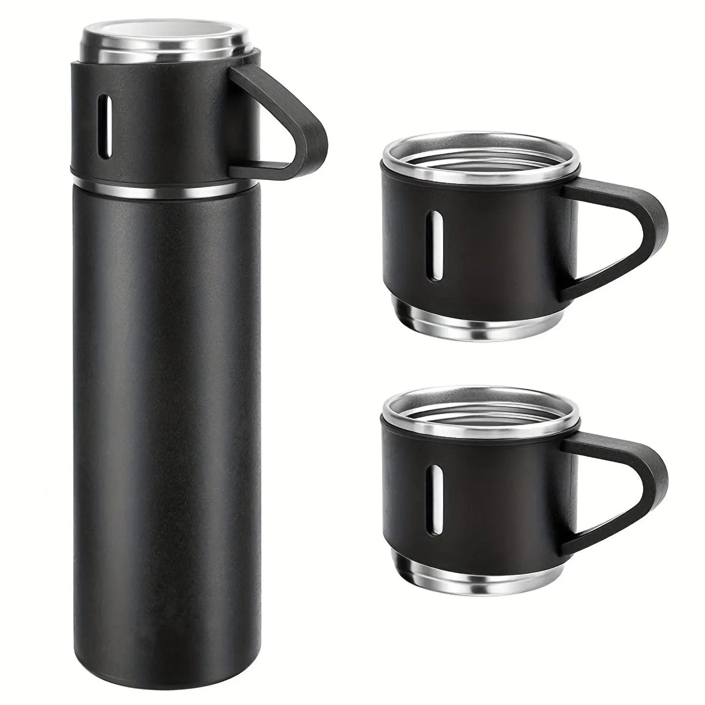 1set Thermal Mug 500ml/16.9oz, Stainless Steel Vacuum Insulated Bottle With Cup For Coffee Hot Drink And Cold Drink, Water Flask Back To School Supplies DT Streetsharks