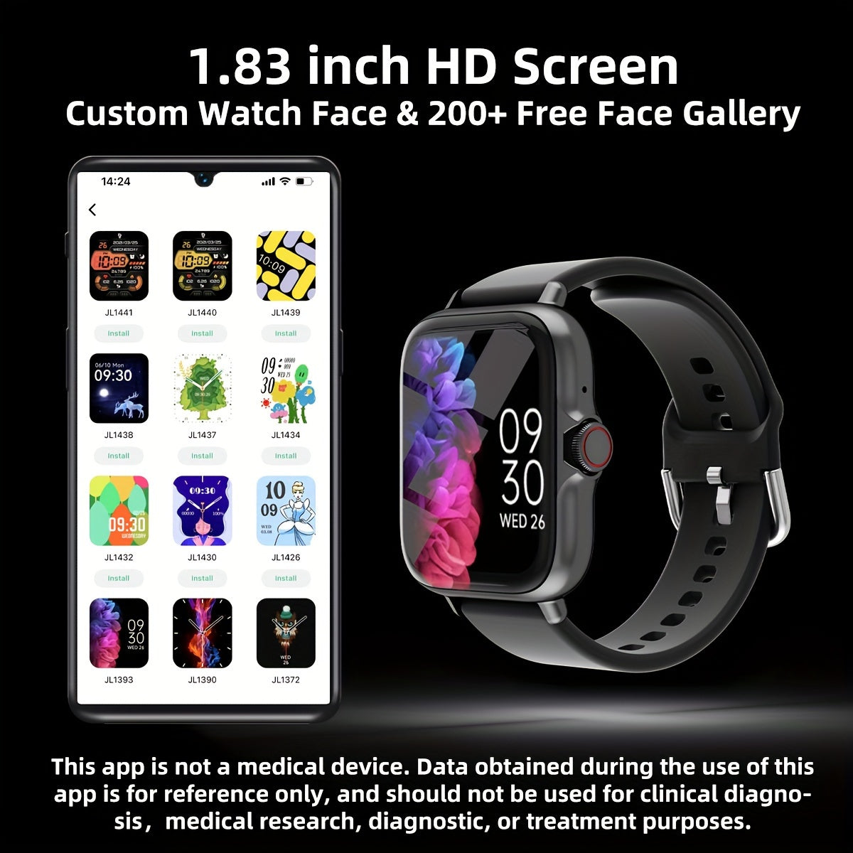 Waterproof Smart Watch, 1.83'' Full Touch Screen Display With Message, Answer Make Call Smartwatch Sleep Monitoring, Sports Pedometer, Information Alerts, For IPhone/Android Phones, Smartbands Fitness Watch For Women/Men Frie Streetsharks
