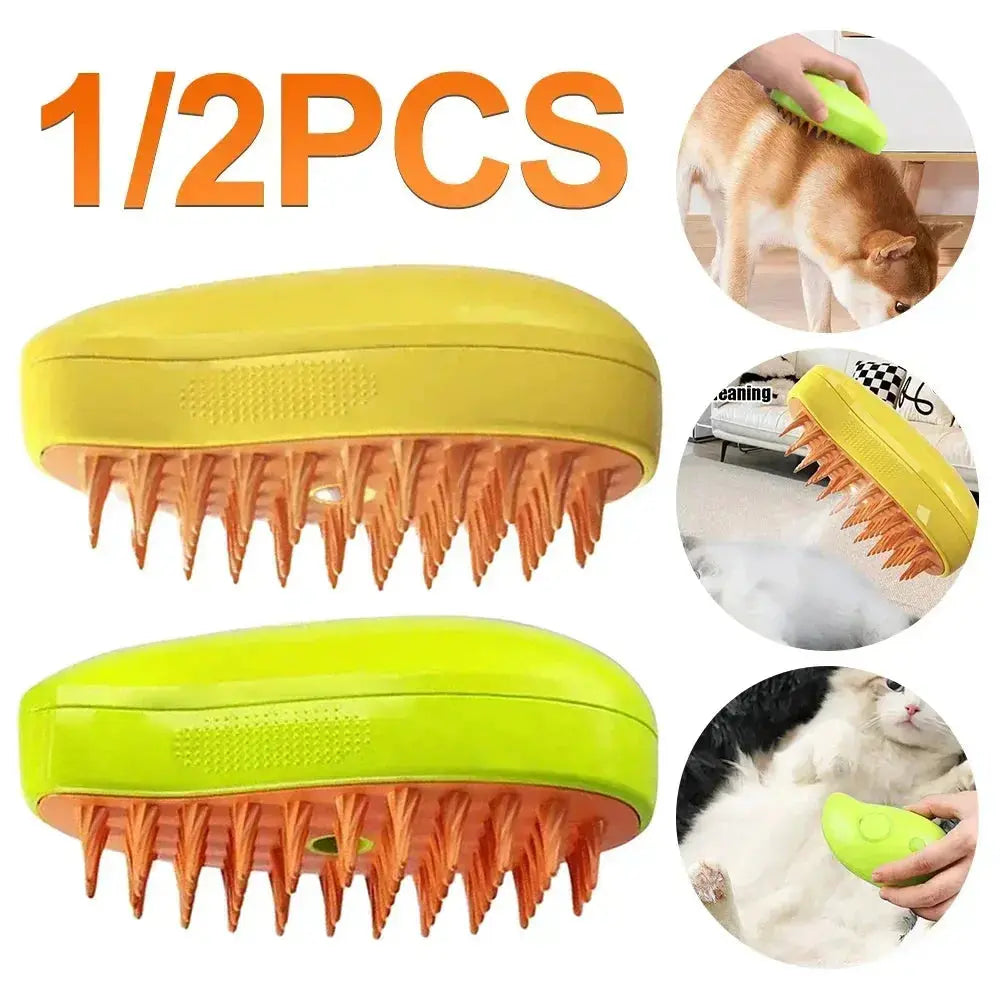 1~2pcs Steamy Pet Grooming Brush, 3-in-1 Spray Massage Dog Cat Comb, Loose Hair & Tangled Fur Removal luxecrown.co.uk
