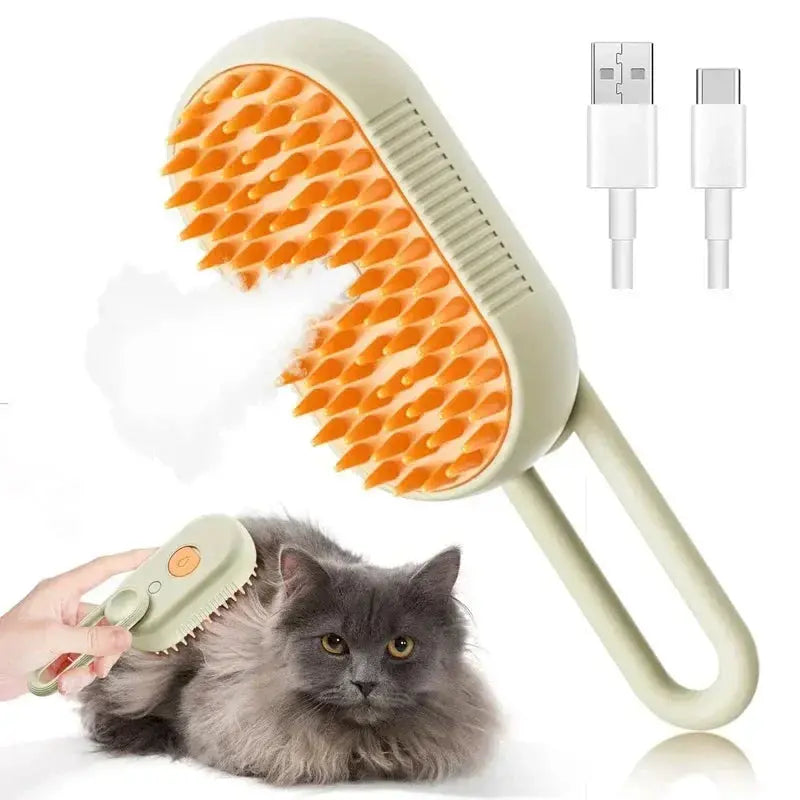 1~2pcs Steamy Pet Grooming Brush, 3-in-1 Spray Massage Dog Cat Comb, Loose Hair & Tangled Fur Removal luxecrown.co.uk