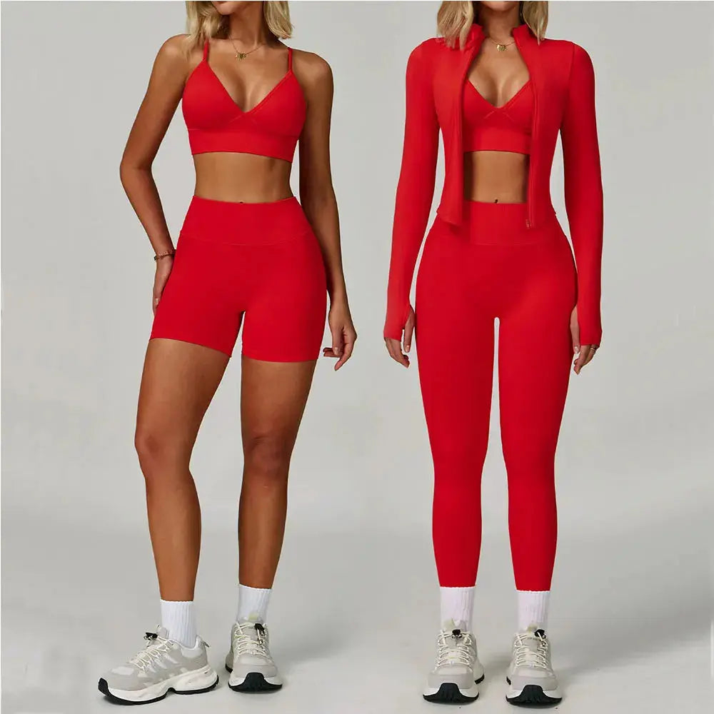 2/3PCS Yoga Suit Sports Set Women Tracksuit Gym Set Seamless Running Workout Set Push Up Long Sleeve Sports Jacket Yoga Clothing luxecrown.co.uk