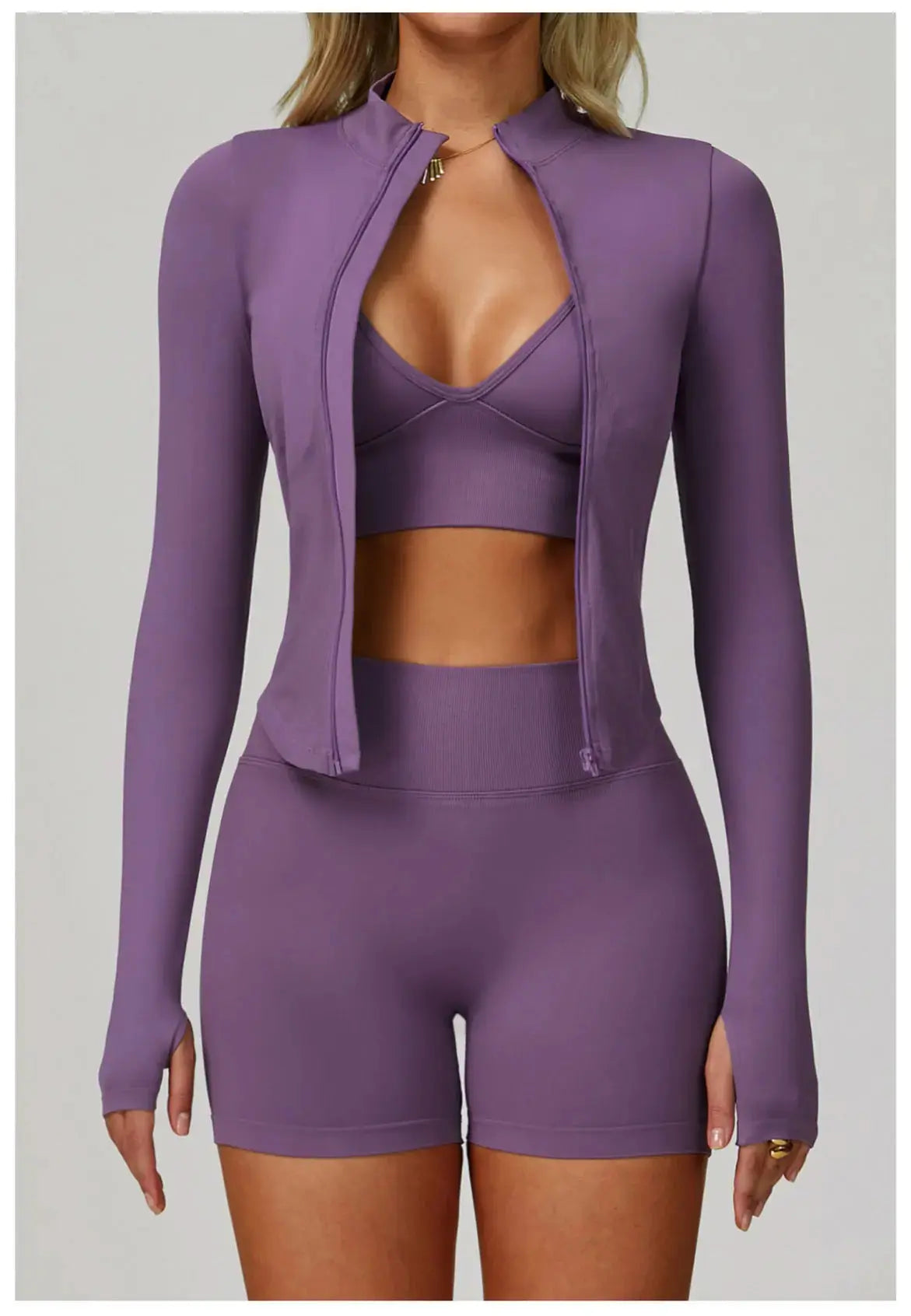 2/3PCS Yoga Suit Sports Set Women Tracksuit Gym Set Seamless Running Workout Set Push Up Long Sleeve Sports Jacket Yoga Clothing luxecrown.co.uk