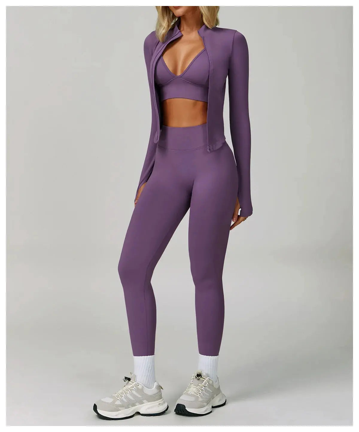 2/3PCS Yoga Suit Sports Set Women Tracksuit Gym Set Seamless Running Workout Set Push Up Long Sleeve Sports Jacket Yoga Clothing luxecrown.co.uk