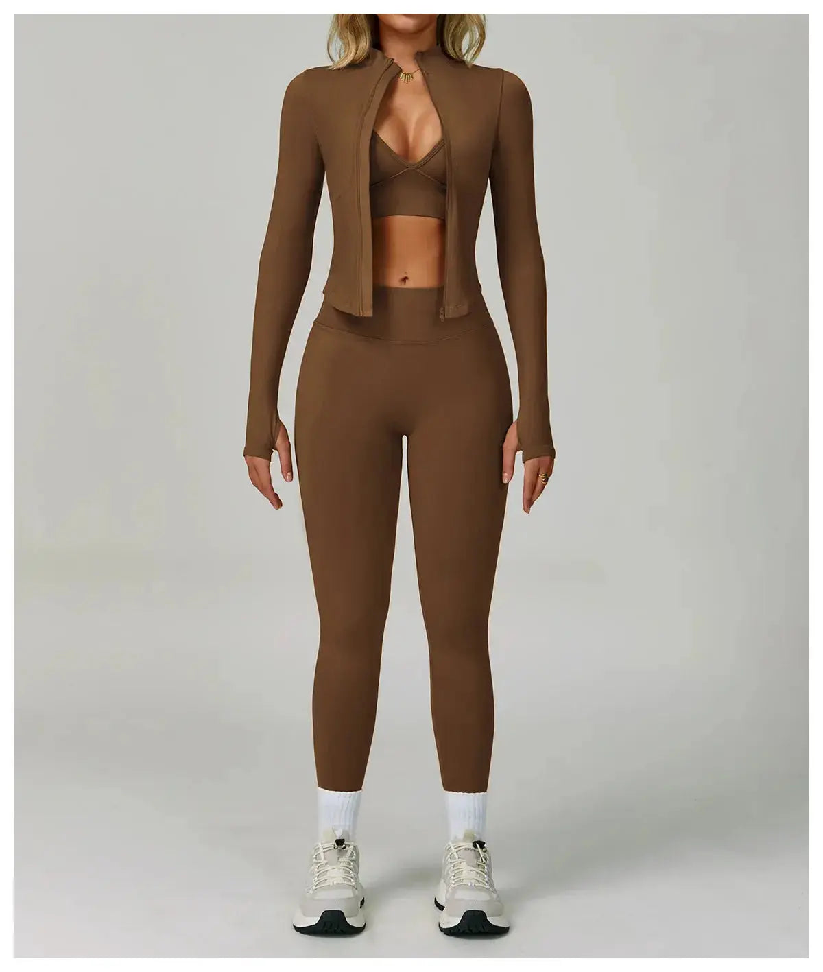 2/3PCS Yoga Suit Sports Set Women Tracksuit Gym Set Seamless Running Workout Set Push Up Long Sleeve Sports Jacket Yoga Clothing luxecrown.co.uk