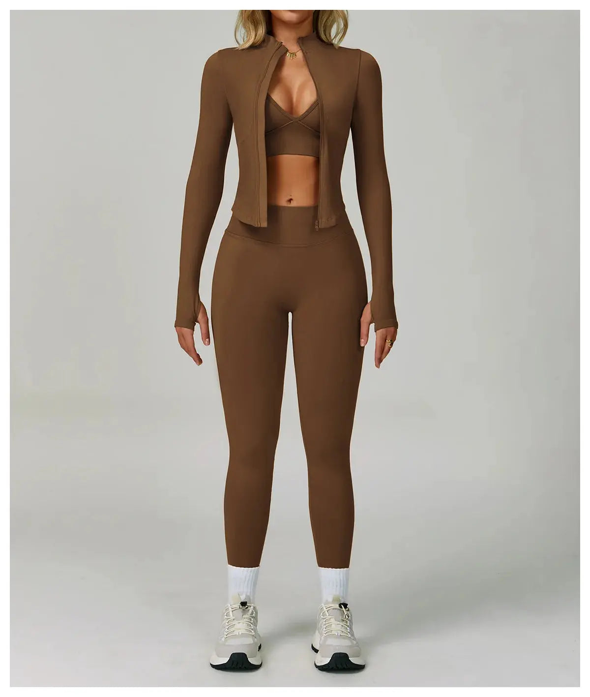 2/3PCS Yoga Suit Sports Set Women Tracksuit Gym Set Seamless Running Workout Set Push Up Long Sleeve Sports Jacket Yoga Clothing luxecrown.co.uk