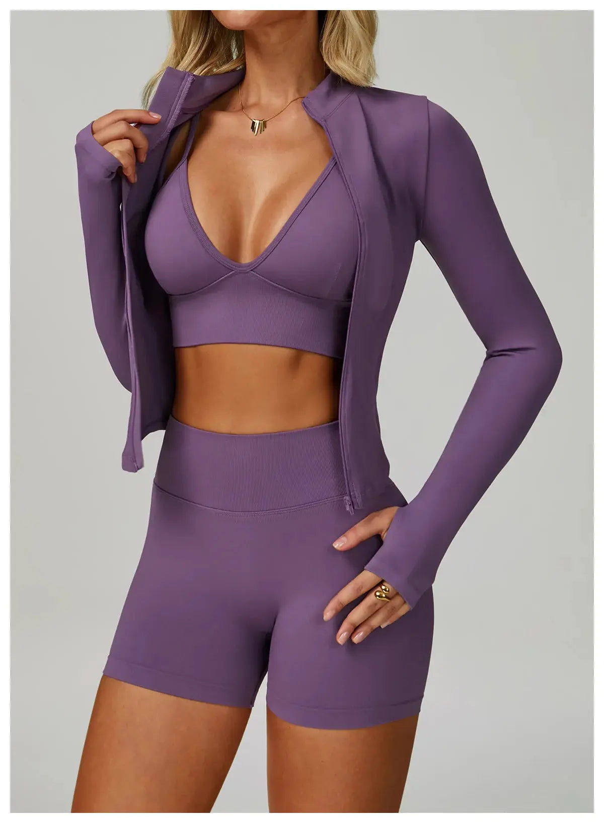 2/3PCS Yoga Suit Sports Set Women Tracksuit Gym Set Seamless Running Workout Set Push Up Long Sleeve Sports Jacket Yoga Clothing luxecrown.co.uk