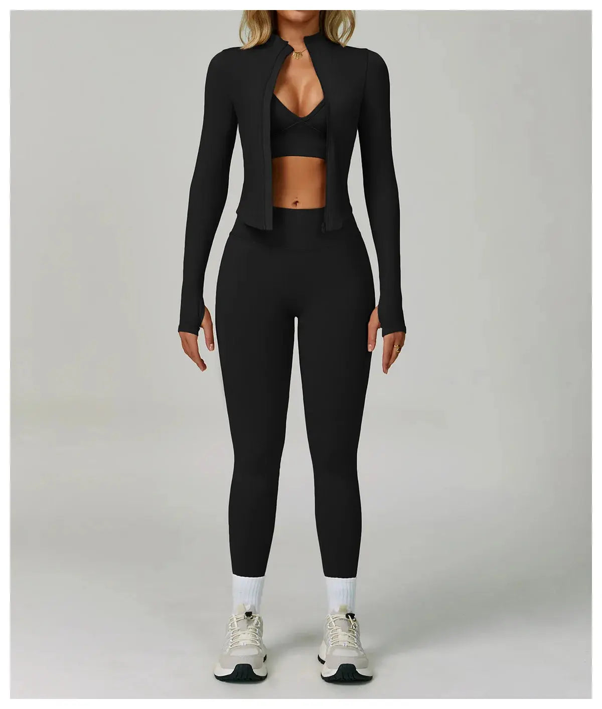 2/3PCS Yoga Suit Sports Set Women Tracksuit Gym Set Seamless Running Workout Set Push Up Long Sleeve Sports Jacket Yoga Clothing luxecrown.co.uk