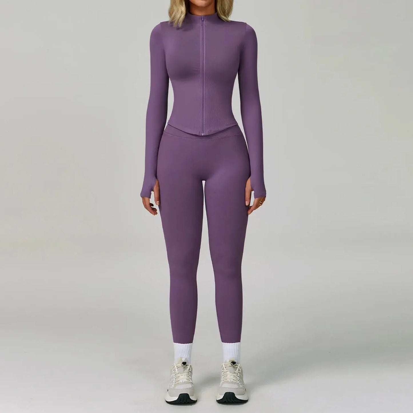 2/3PCS Yoga Suit Sports Set Women Tracksuit Gym Set Seamless Running Workout Set Push Up Long Sleeve Sports Jacket Yoga Clothing luxecrown.co.uk