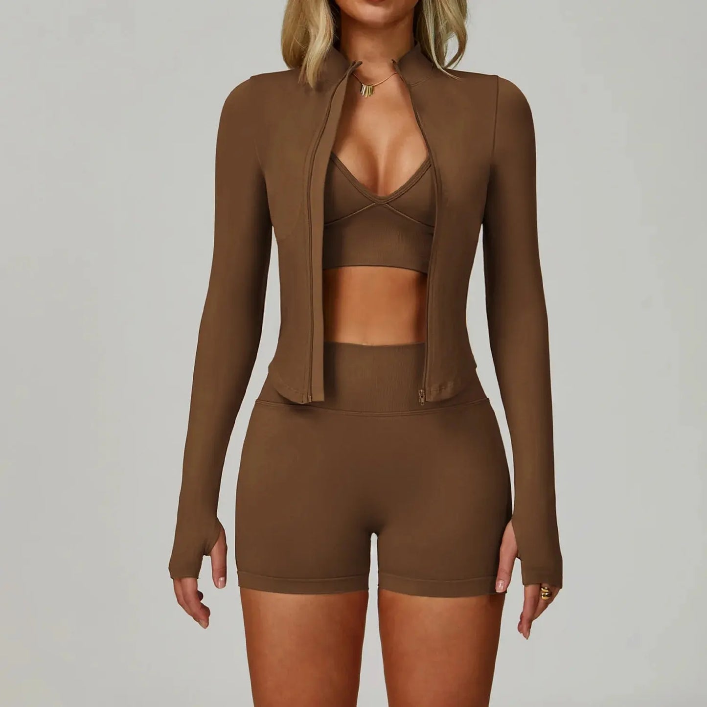 2/3PCS Yoga Suit Sports Set Women Tracksuit Gym Set Seamless Running Workout Set Push Up Long Sleeve Sports Jacket Yoga Clothing luxecrown.co.uk