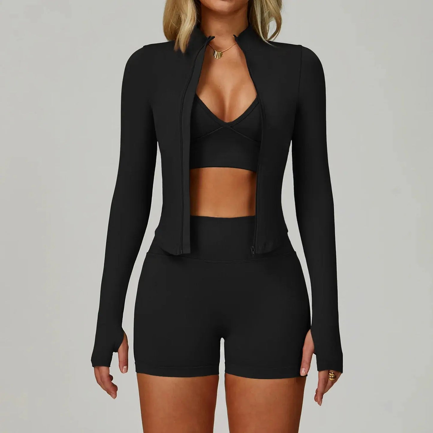 2/3PCS Yoga Suit Sports Set Women Tracksuit Gym Set Seamless Running Workout Set Push Up Long Sleeve Sports Jacket Yoga Clothing luxecrown.co.uk