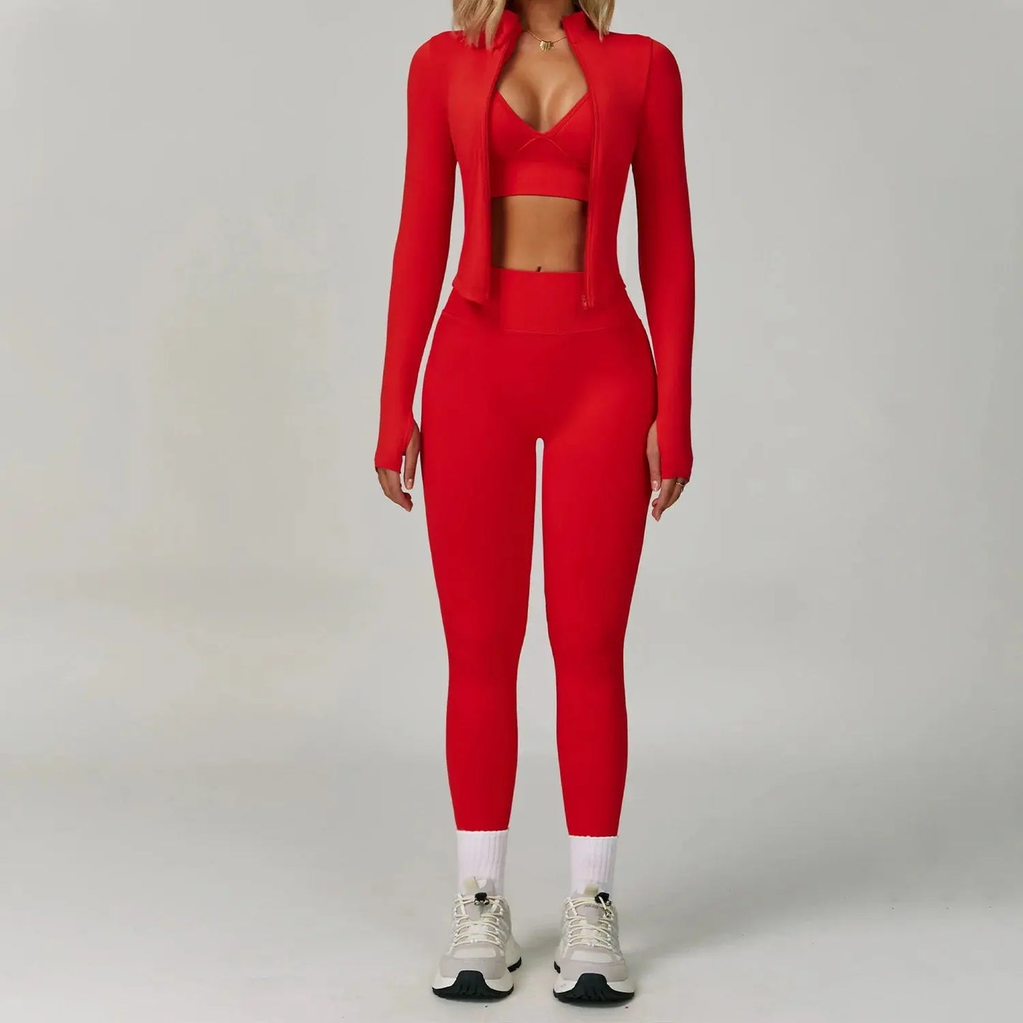2/3PCS Yoga Suit Sports Set Women Tracksuit Gym Set Seamless Running Workout Set Push Up Long Sleeve Sports Jacket Yoga Clothing luxecrown.co.uk
