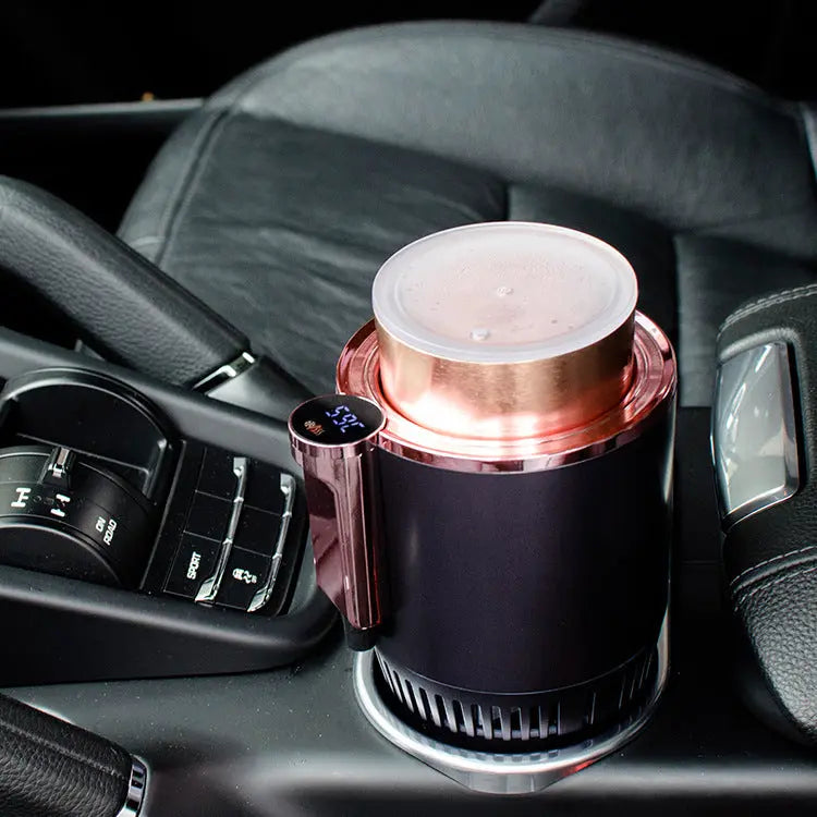2 In1 Car Heating Cooling Cup 12V Smart Car Cup Holder Digital Temperature Display Drink Cup Warmer Cooler Mini Car Refrigerator Streetsharks