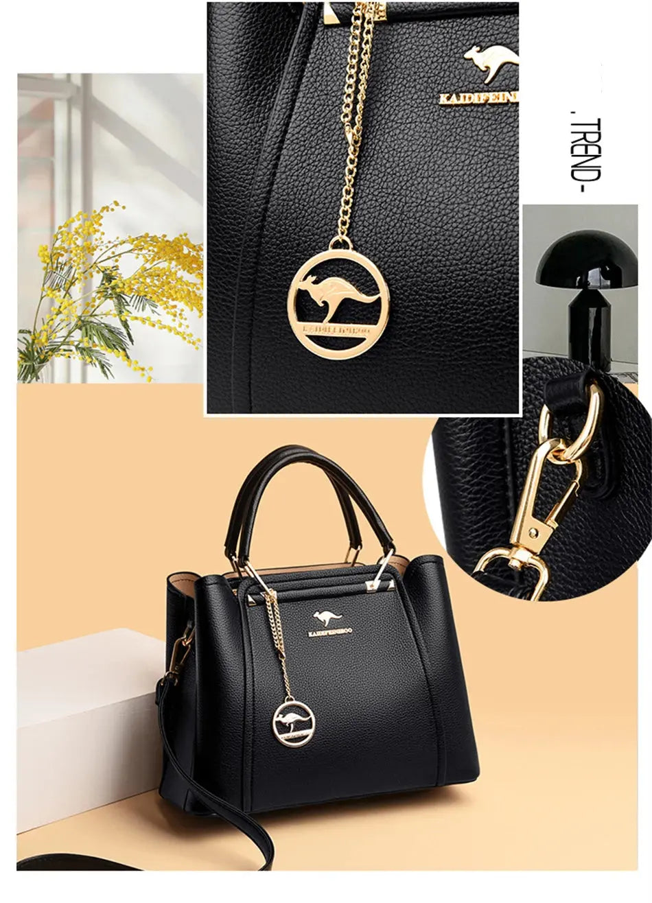 2024 Luxury Women Designer 3 Layers Shoulder Crossbody Sac Ladies Large Capacity Leather Handbags Shopper Brand Messenger Totes Streetsharks