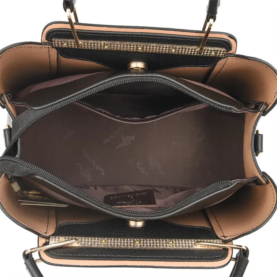 2024 Luxury Women Designer 3 Layers Shoulder Crossbody Sac Ladies Large Capacity Leather Handbags Shopper Brand Messenger Totes Streetsharks