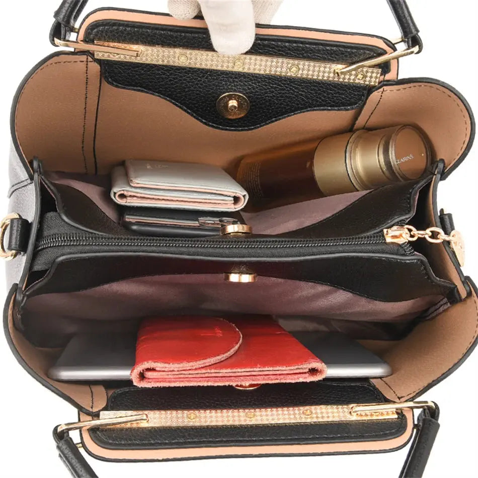 2024 Luxury Women Designer 3 Layers Shoulder Crossbody Sac Ladies Large Capacity Leather Handbags Shopper Brand Messenger Totes Streetsharks