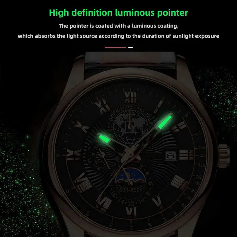 2024 Men Watch Fashion Top Luxury Sport Men's Wristwatch Waterproof Luminous Leather Date Quartz Watches Man clock luxecrown.co.uk