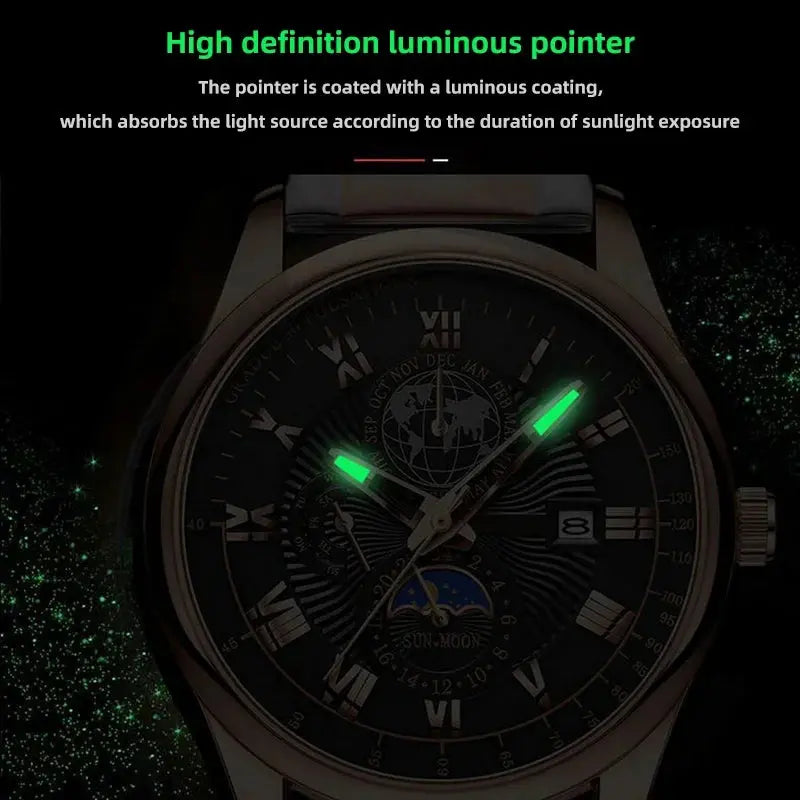 2024 Men Watch Fashion Top Luxury Sport Men's Wristwatch Waterproof Luminous Leather Date Quartz Watches Man clock luxecrown.co.uk