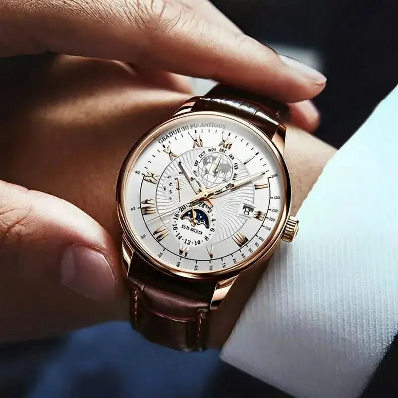 2024 Men Watch Fashion Top Luxury Sport Men's Wristwatch Waterproof Luminous Leather Date Quartz Watches Man clock luxecrown.co.uk