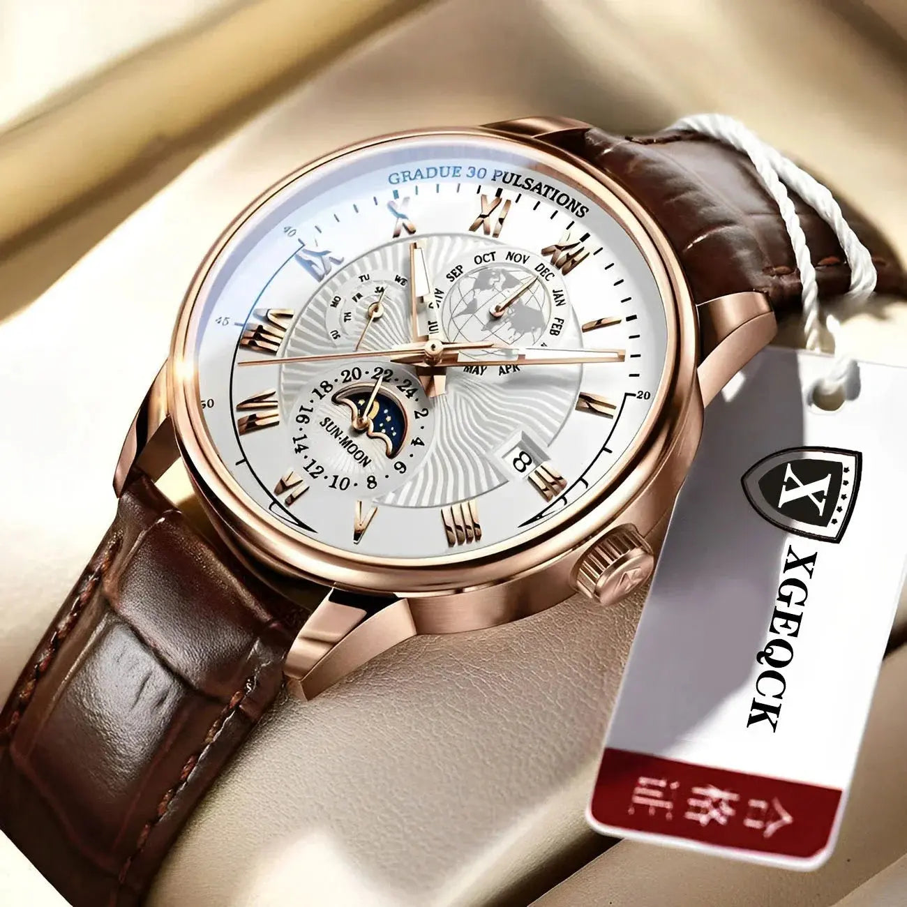 2024 Men Watch Fashion Top Luxury Sport Men's Wristwatch Waterproof Luminous Leather Date Quartz Watches Man clock luxecrown.co.uk