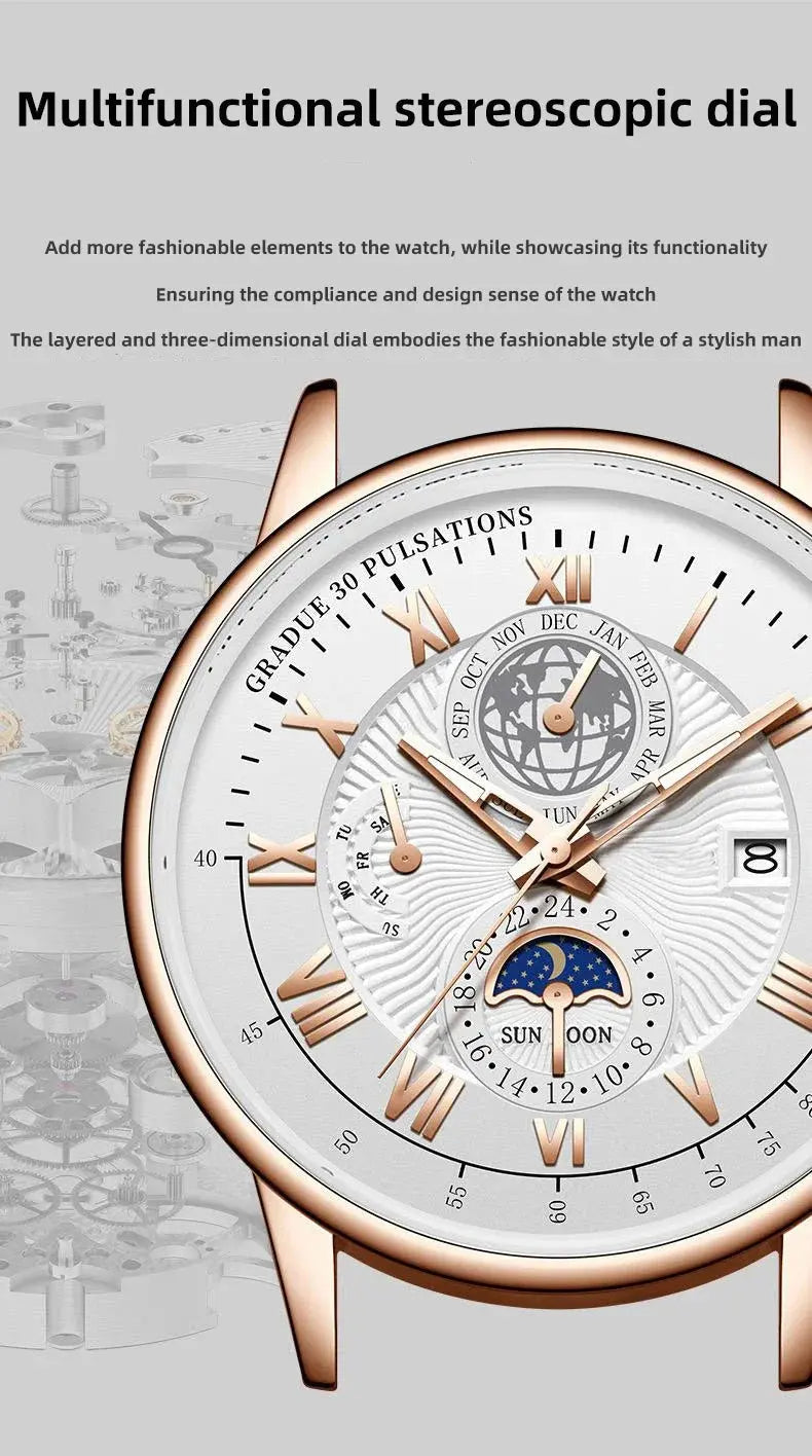 2024 Men Watch Fashion Top Luxury Sport Men's Wristwatch Waterproof Luminous Leather Date Quartz Watches Man clock luxecrown.co.uk
