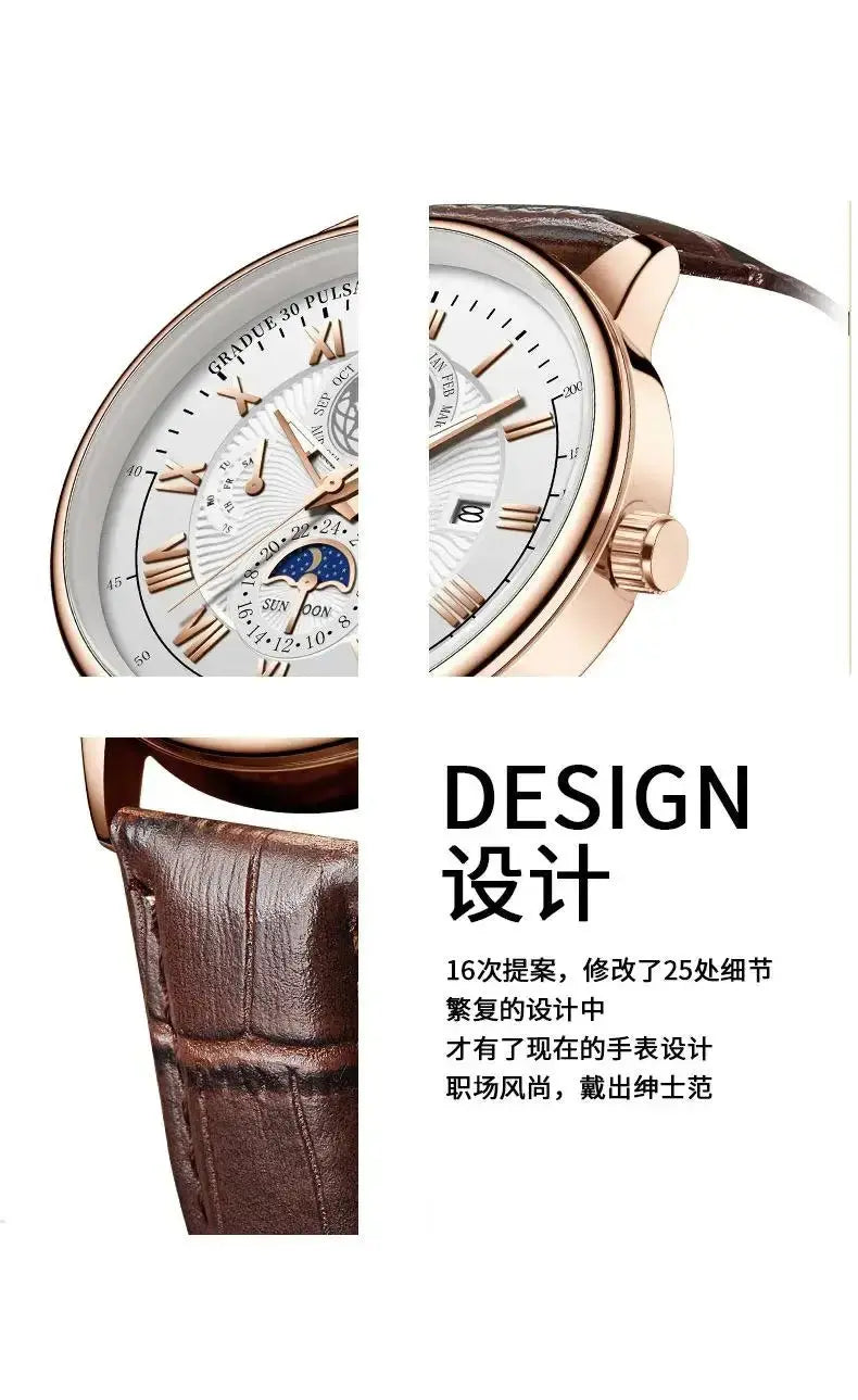 2024 Men Watch Fashion Top Luxury Sport Men's Wristwatch Waterproof Luminous Leather Date Quartz Watches Man clock luxecrown.co.uk