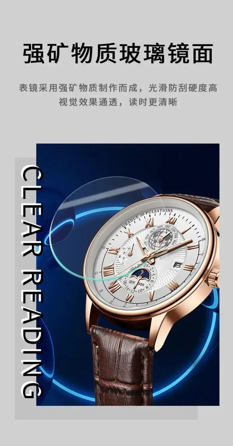 2024 Men Watch Fashion Top Luxury Sport Men's Wristwatch Waterproof Luminous Leather Date Quartz Watches Man clock luxecrown.co.uk
