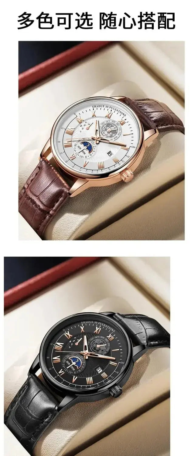 2024 Men Watch Fashion Top Luxury Sport Men's Wristwatch Waterproof Luminous Leather Date Quartz Watches Man clock luxecrown.co.uk