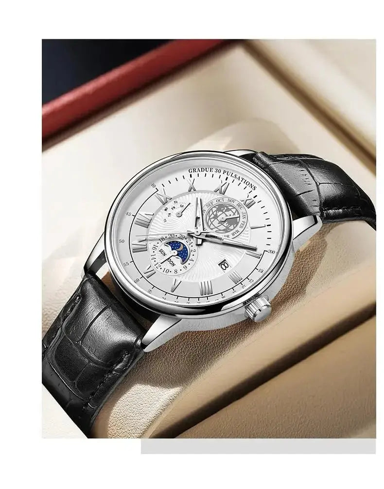 2024 Men Watch Fashion Top Luxury Sport Men's Wristwatch Waterproof Luminous Leather Date Quartz Watches Man clock luxecrown.co.uk