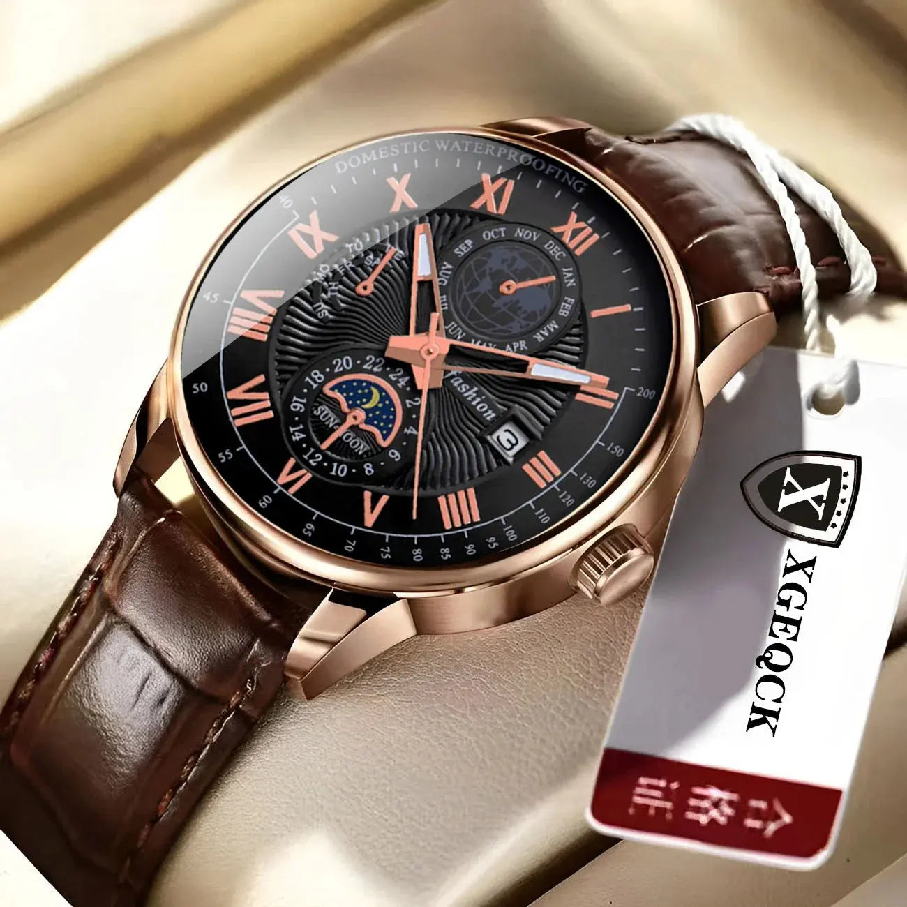 2024 Men Watch Fashion Top Luxury Sport Men's Wristwatch Waterproof Luminous Leather Date Quartz Watches Man clock luxecrown.co.uk