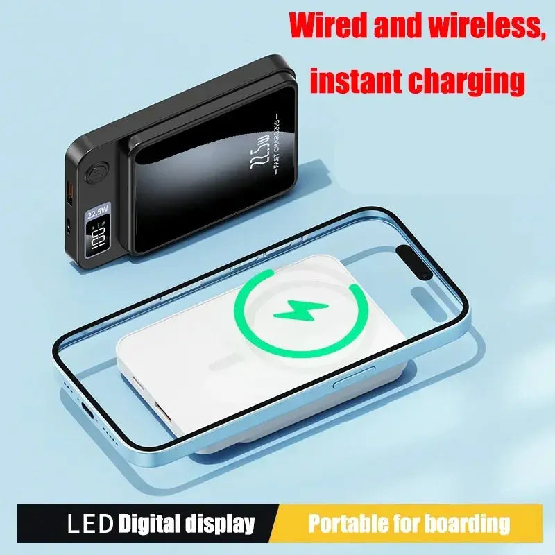 2024 New Wireless Power Bank 100000mAh  Magnetic Qi Portable Powerbank Type C Mini Fast Charger For iPhone Samsung Magsafe Streetsharks