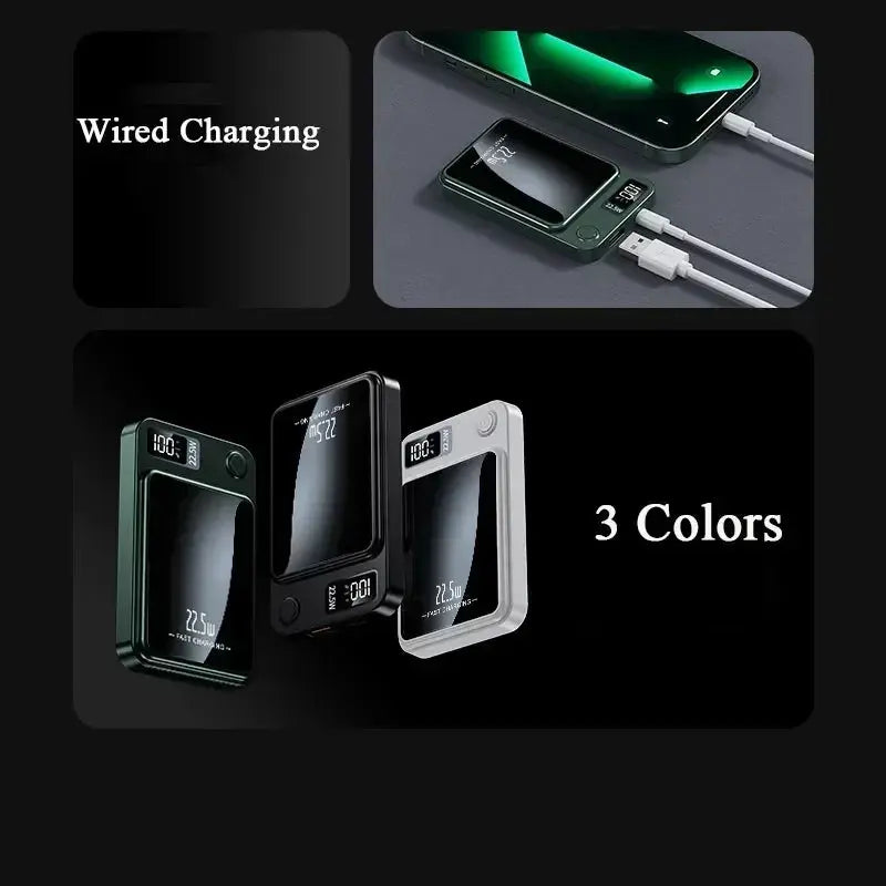 2024 New Wireless Power Bank 100000mAh  Magnetic Qi Portable Powerbank Type C Mini Fast Charger For iPhone Samsung Magsafe Streetsharks