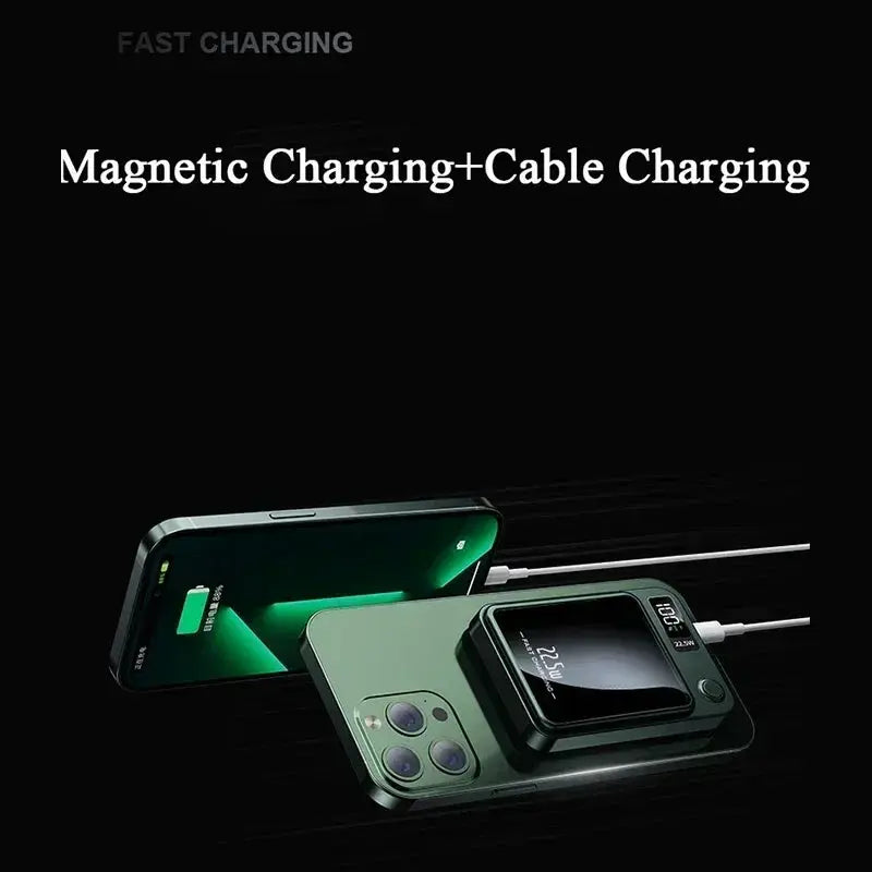 2024 New Wireless Power Bank 100000mAh  Magnetic Qi Portable Powerbank Type C Mini Fast Charger For iPhone Samsung Magsafe Streetsharks