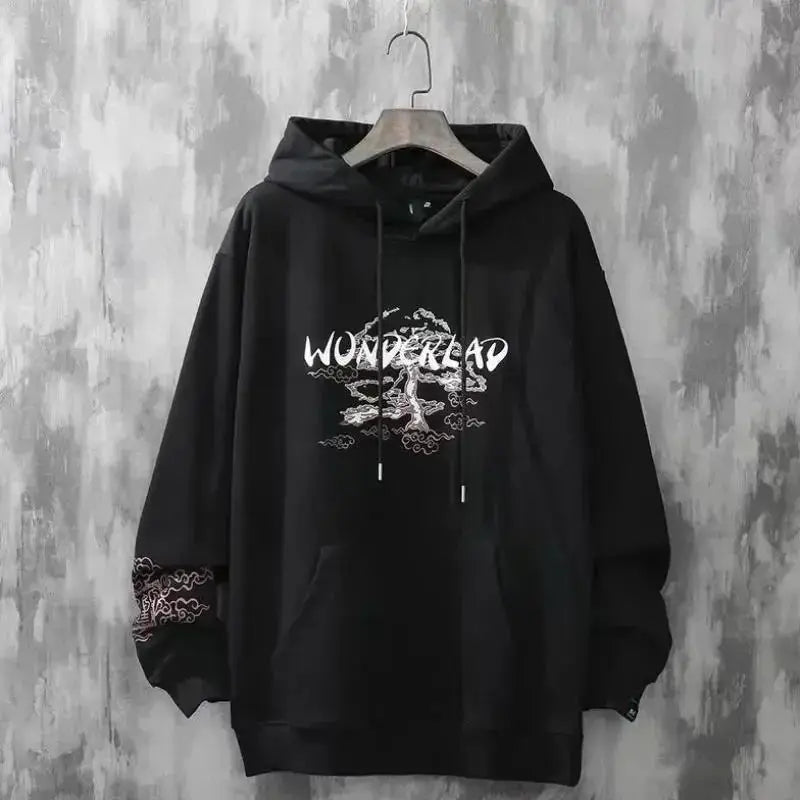 2024 Spring and Autumn Chinese Couple Hoodie Harajuku Style Men's Sweatshirt Loose Hoodie Fashion Y2k Hip Hop Student Hoodie Men Streetsharks