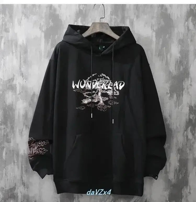 2024 Spring and Autumn Chinese Couple Hoodie Harajuku Style Men's Sweatshirt Loose Hoodie Fashion Y2k Hip Hop Student Hoodie Men Streetsharks