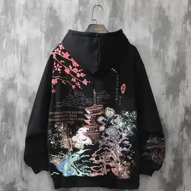 2024 Spring and Autumn Chinese Couple Hoodie Harajuku Style Men's Sweatshirt Loose Hoodie Fashion Y2k Hip Hop Student Hoodie Men Streetsharks