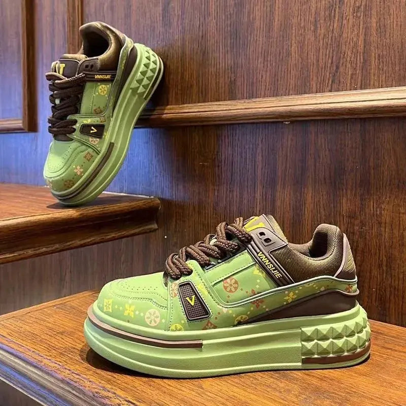 2025 Four Seasons New Anti-slip Wear-resistant Thick Sole Increase Comfortable Outdoor Trend Fashion Casual Pair Board Shoes Streetsharks