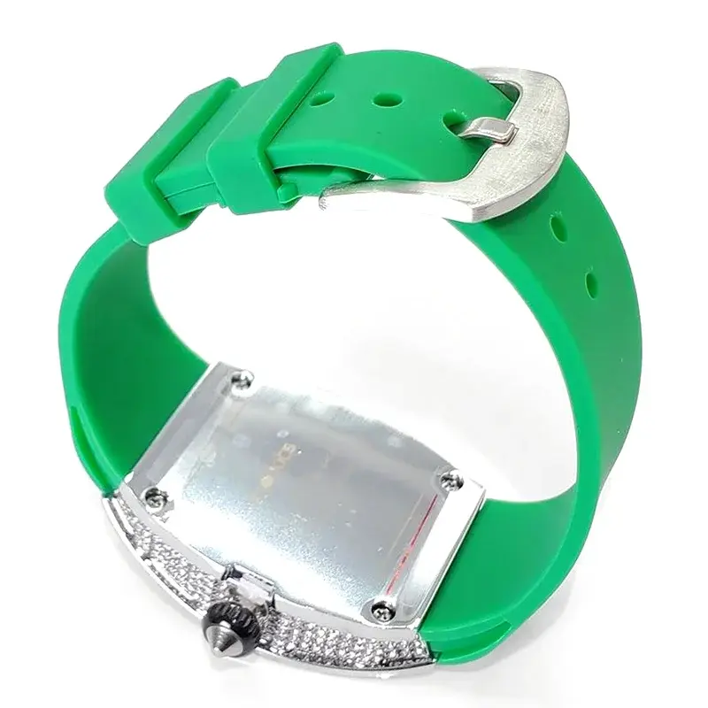 2025 Hot Selling Green Watch For Women Fashion Tonneau Quartz Clock Ladies Elegant Iced Diamond Jewelry Wrist Watch Girl Gift luxecrown.co.uk