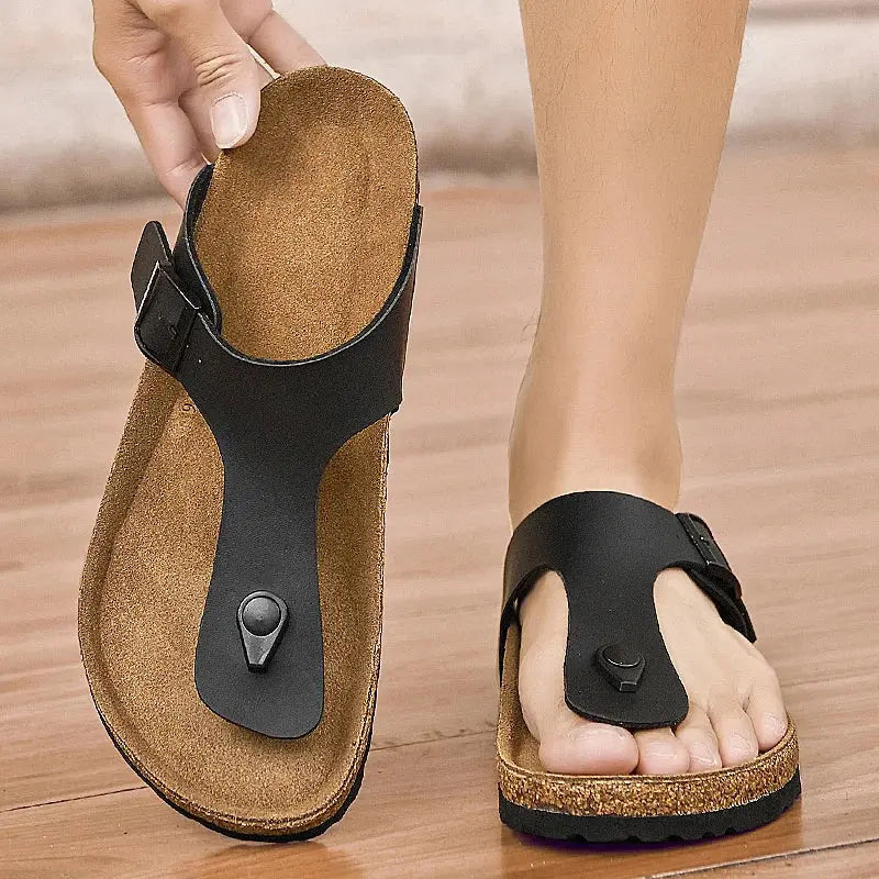 2025 Men's Non-Slip Slippers Quick-Dry Indoor Outdoor Sandals Soft Sole Comfortable Summer Footwear Euro 35-46 Brown/Black luxecrown.co.uk