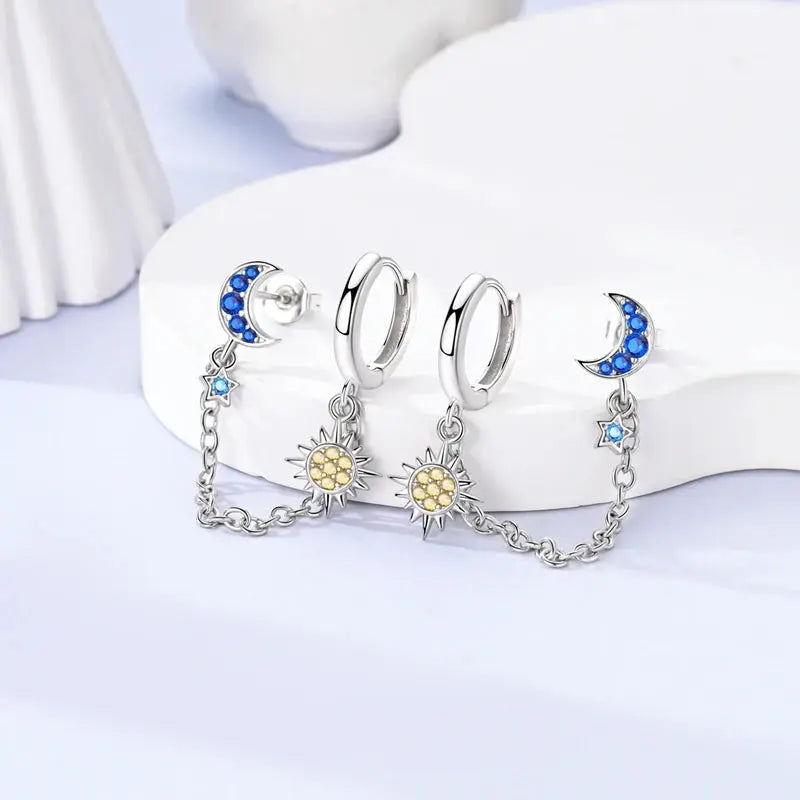 2025 Original 925 Sterling Silver Hoop Earring Zirconia Irregularity Stud Earring For Women Engagement Birthday Jewelry Gift Streetsharks