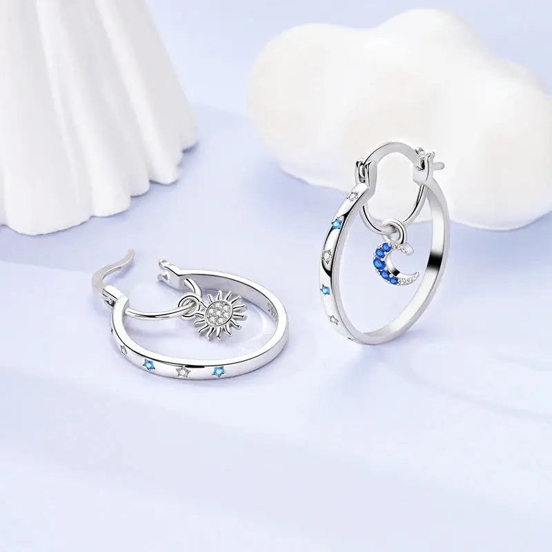 2025 Original 925 Sterling Silver Hoop Earring Zirconia Irregularity Stud Earring For Women Engagement Birthday Jewelry Gift Streetsharks