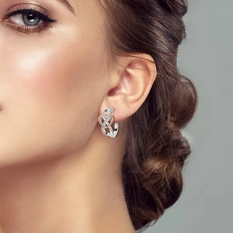 2025 Original 925 Sterling Silver Hoop Earring Zirconia Irregularity Stud Earring For Women Engagement Birthday Jewelry Gift Streetsharks