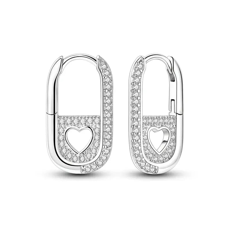 2025 Original 925 Sterling Silver Hoop Earring Zirconia Irregularity Stud Earring For Women Engagement Birthday Jewelry Gift Streetsharks