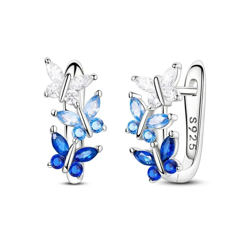 2025 Original 925 Sterling Silver Hoop Earring Zirconia Irregularity Stud Earring For Women Engagement Birthday Jewelry Gift Streetsharks