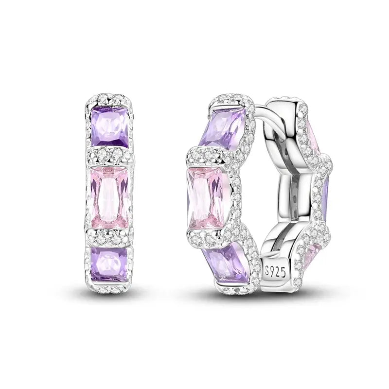 2025 Original 925 Sterling Silver Hoop Earring Zirconia Irregularity Stud Earring For Women Engagement Birthday Jewelry Gift Streetsharks