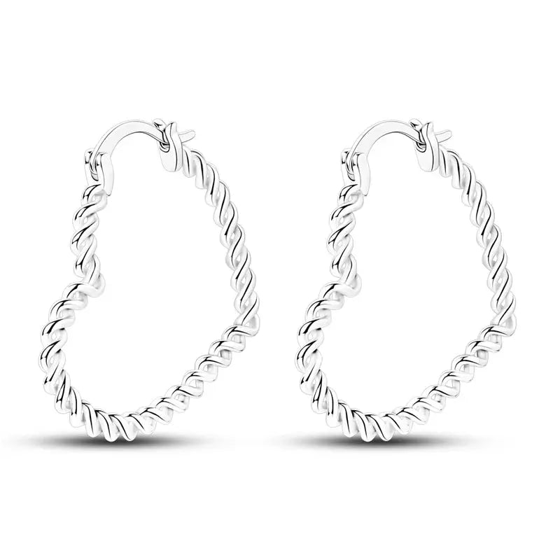 2025 Original 925 Sterling Silver Hoop Earring Zirconia Irregularity Stud Earring For Women Engagement Birthday Jewelry Gift Streetsharks